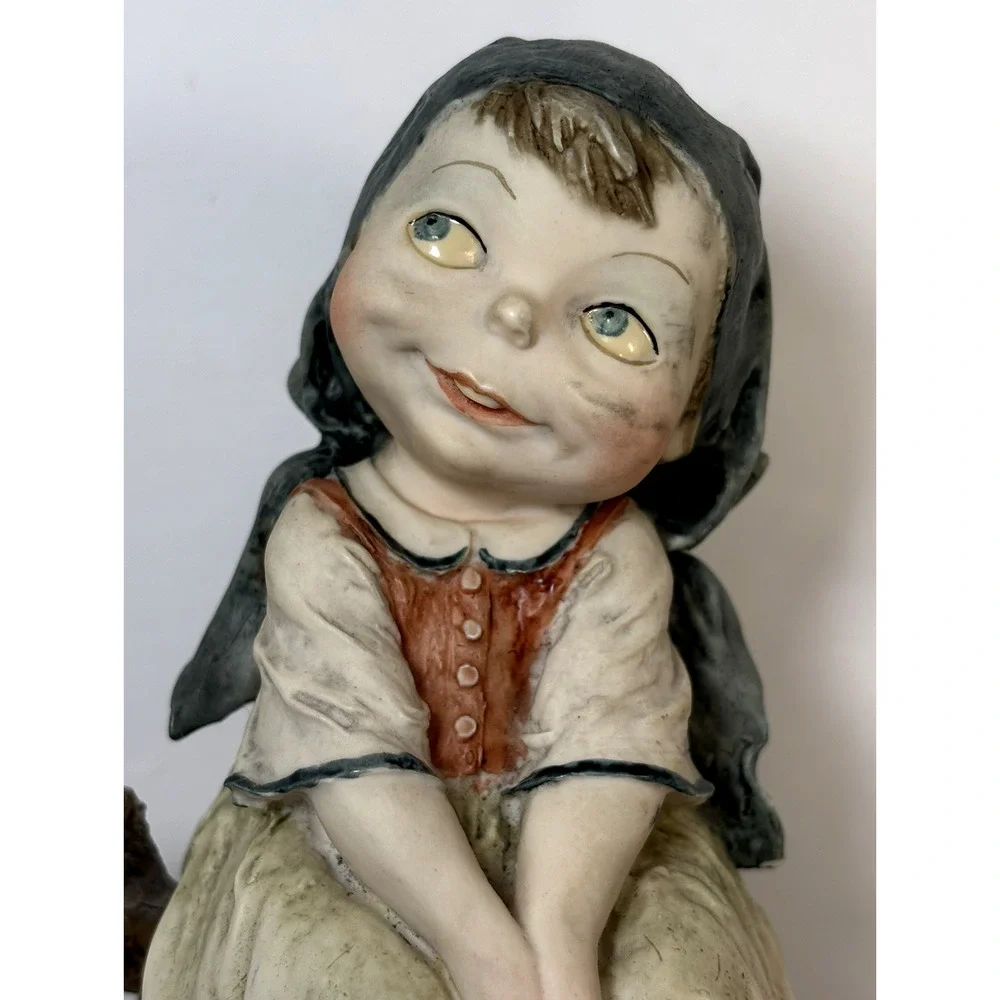 Giuseppe Armani 1981 Signed Resin Figurine Girl on Tree Branch 8” Italy